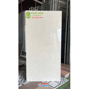 Gạch ấn độ 60x120 bóng kiếng màu kem ghi nhạt