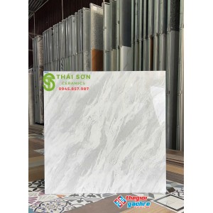Gạch lát nền hà thanh 80x80 bóng kiếng trắng xám vân đá tự nhiên
