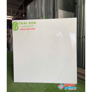 Gạch khổ lớn 100x100 ốp lát bóng kiếng màu trắng mây
