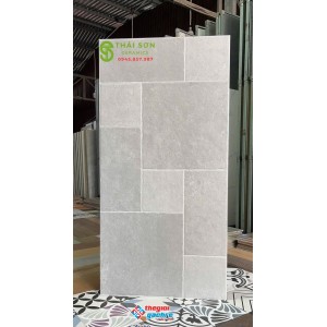 Gạch ấn độ 60x120 matt mờ màu xám ghi sáng giả đá tự nhiên ghép ô