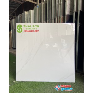 Gạch lót sàn bóng kính 100x100 trắng nhẹ