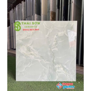 Gạch lát nền 80x80 vicenza bóng kiếng xanh vân đá