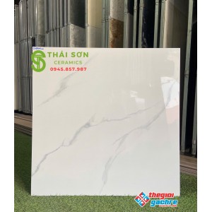 Gạch lát nền 80x80 vicenza bóng kiếng trắng vân mây