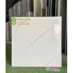 Gạch lát nền 80x80 vicenza bóng kiếng trắng vân vàng