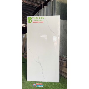 Gạch lát nền 60x120 vicenza trắng vân mây nhẹ