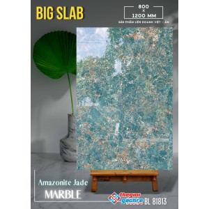 Gạch lát phòng khách 80x120 xanh ngọc bích đẹp