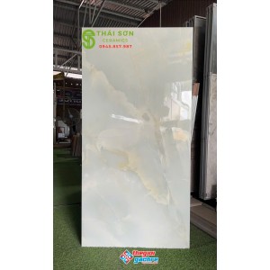 Gạch 80x160 ấn độ lát nền bóng kiếng màu xanh nhẹ