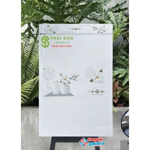Gạch ốp tường hà thanh 30x60 bóng kiếng trắng khói cao cấp