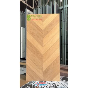 Gạch trung quốc 60x120 lát nền matt mờ xương cá vân gỗ sồi