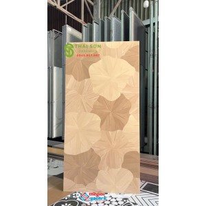 Gạch trung quốc 60x120 lát nền vân gỗ lá sen vàng kem sáng