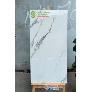 Gạch ấn độ đá bóng kiếng 60x120 vân đá trắng