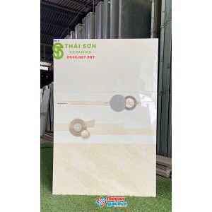 Gạch ốp tường phòng bếp 30x60 cmc vân đá vàng bóng kiếng