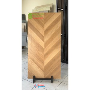 Gạch 60x120 trung quốc vân gỗ ghép xương cá màu vàng sồi