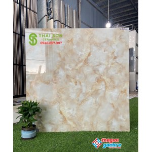 Gạch bóng kính cao cấp 80x80 ý mỹ vân đá vàng tại Bình Thuận