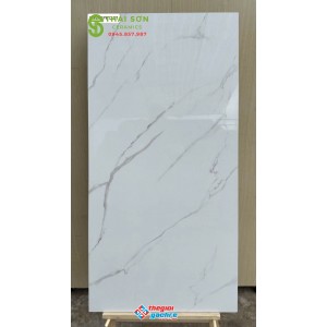Gạch viglacera 60x120 bóng kiếng lát nền trắng vân mây