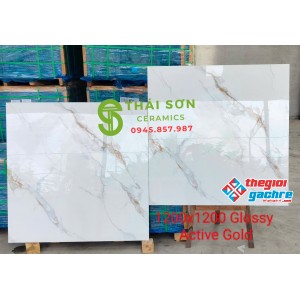 Gạch lát nền 120x120 ấn độ trắng vân vàng kim
