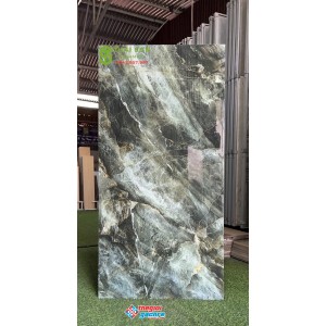 Gạch lát nền 60x120 catalan siêu bóng màu xanh ngọc bích