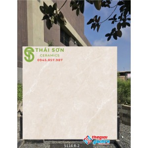 Gạch lát nền màu vàng kem 120x120 bóng kiếng