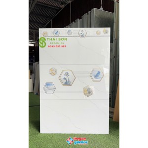 Gạch trắng mây takao 40x80 bóng kính ốp tường