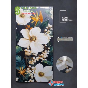 Gạch ốp tường 60x120 apodio hiệu ứng rải hạt họa tiết bông hoa