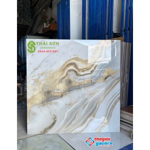 Gạch trung quốc 80x80 nhũ vàng giả đá onyx marble
