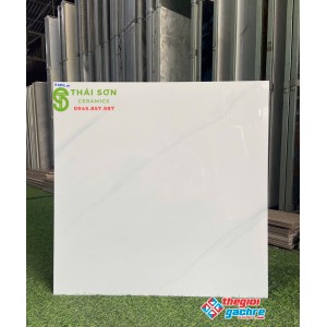 Gạch lát nền 60x60 vitto hoàn mỹ bóng kiếng trắng vân