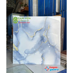 Gạch trung quốc 80x80 lát nền khắc kim màu xanh dương