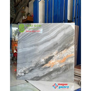 Gạch 80x80 trung quốc lát nền khắc kim màu xám ghi