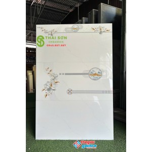 Gạch trắng vân mây 40x80 ốp tường vitto siêu bóng