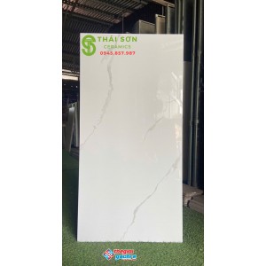 Gạch lát nền vitto 60x120 trắng vân mây bóng kiếng