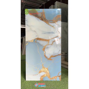Gạch ấn độ ốp lát 60x120 màu xanh nhũ vàng siêu bóng