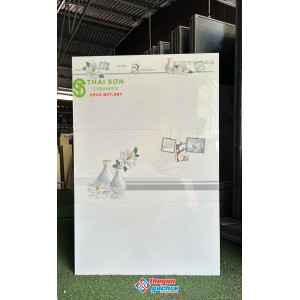 Gạch màu trắng xám vitto hoàn mỹ 40x80 bóng kiếng ốp tường