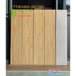Gạch giả gỗ 20x100 trung quốc lát nền màu vàng nhạt
