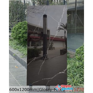 Gạch bóng kiếng 60x120 đen vân trắng