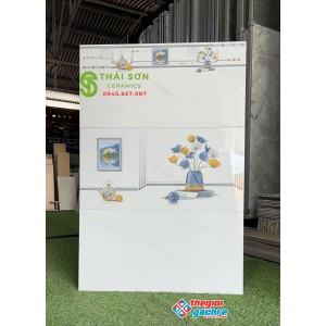 Gạch trắng vân mây takao 30x60 bóng kiếng