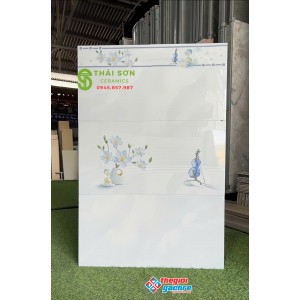 Gạch trắng xám ốp tường 30x60 bóng kính takao