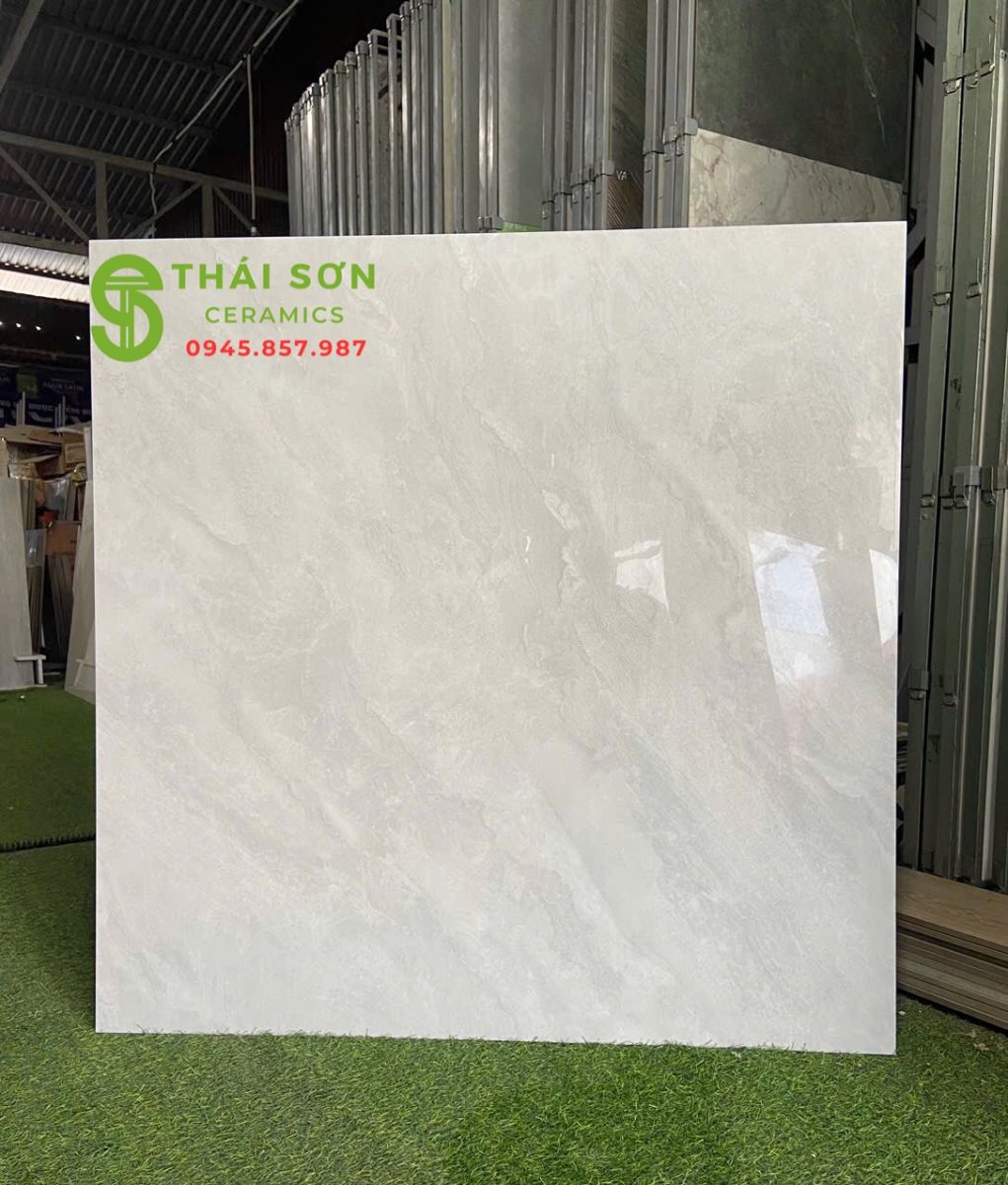 Gạch lát nền 100x100 cmc bóng kiếng màu xám trắng