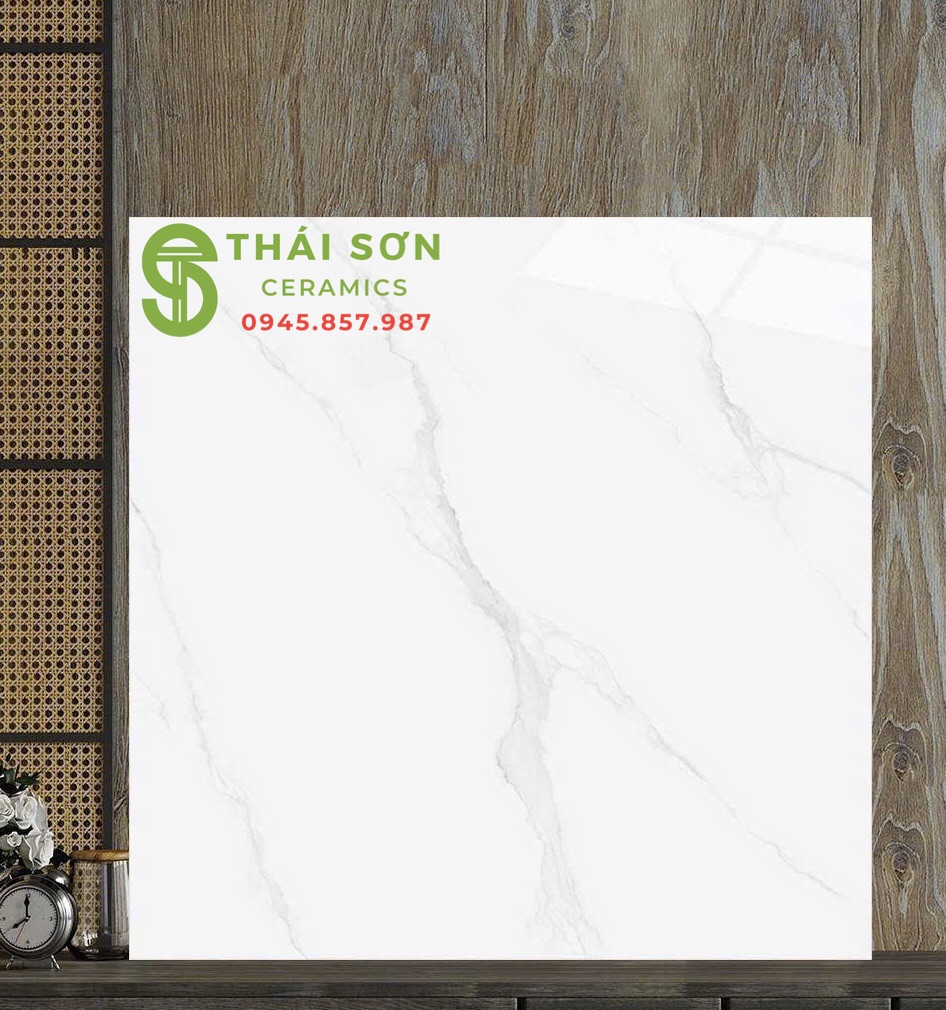 Gạch catalan 120x120 bóng kiếng trắng vân mây