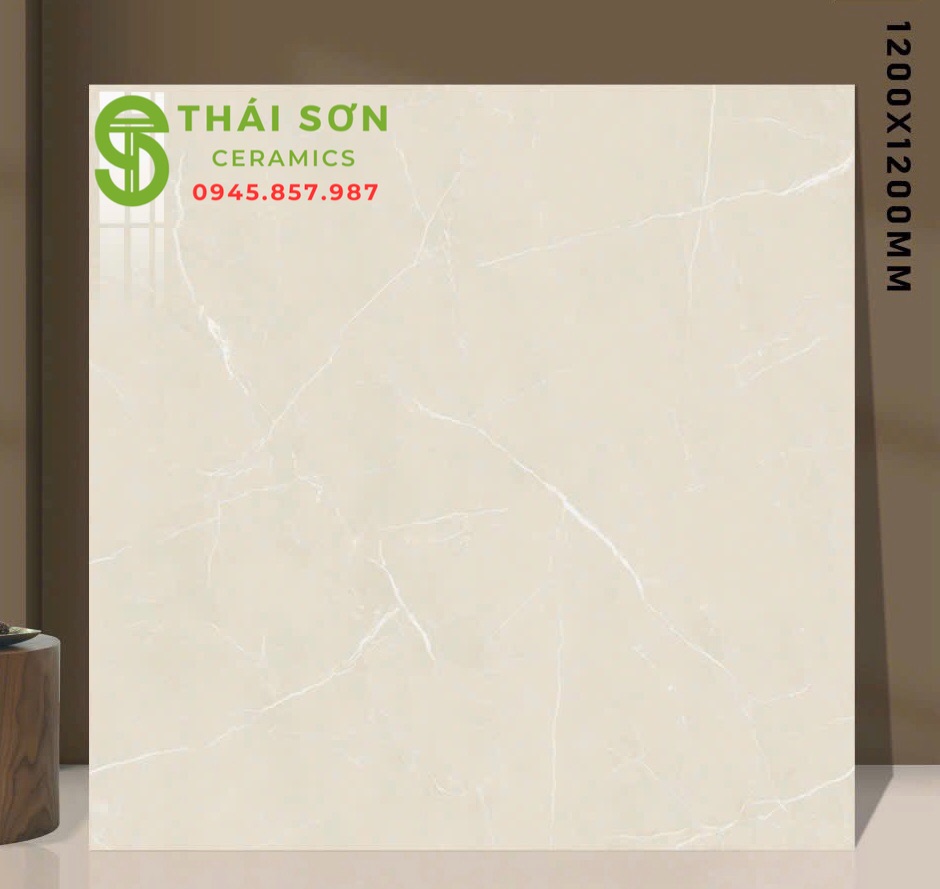 Gạch ấn độ 120x120 lát nền màu vàng kem cao cấp