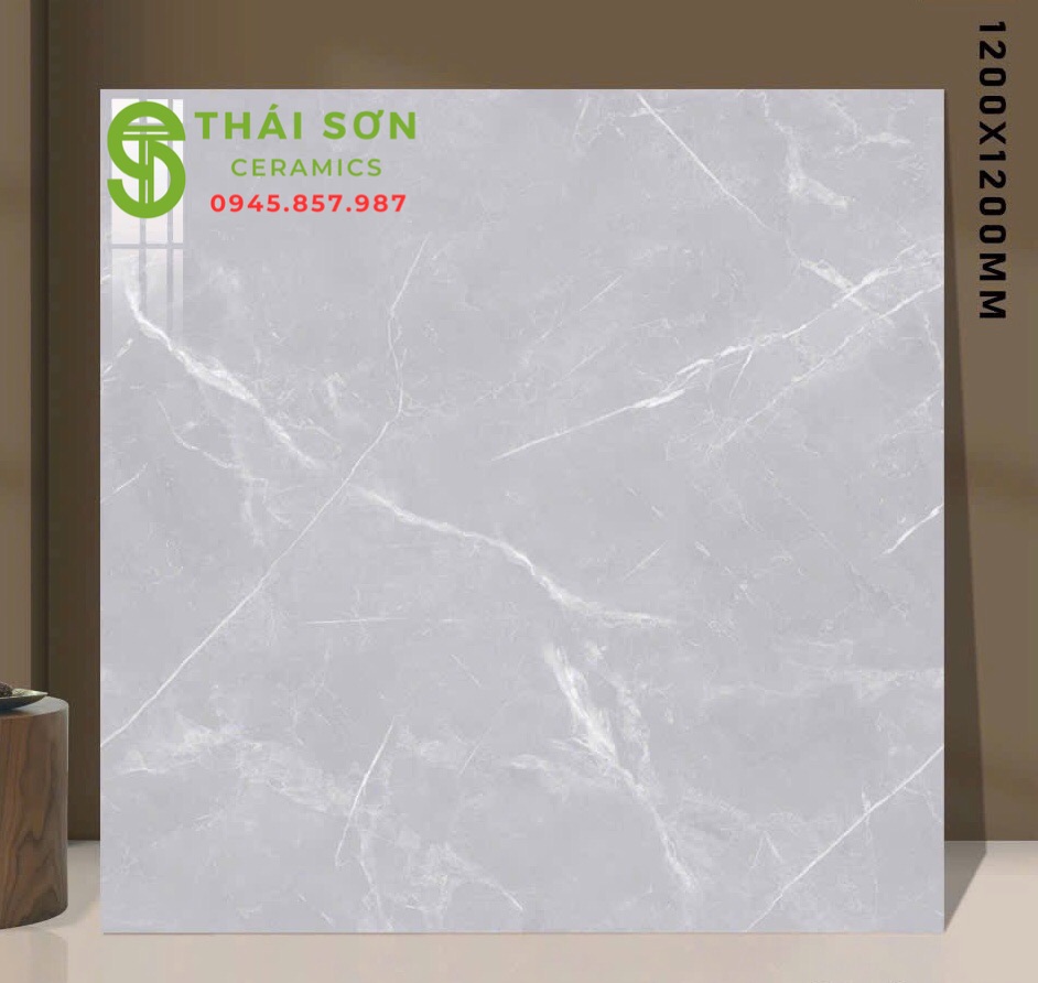 Gạch lát nền bóng kiếng ấn độ 120x120 màu xám cao cấp