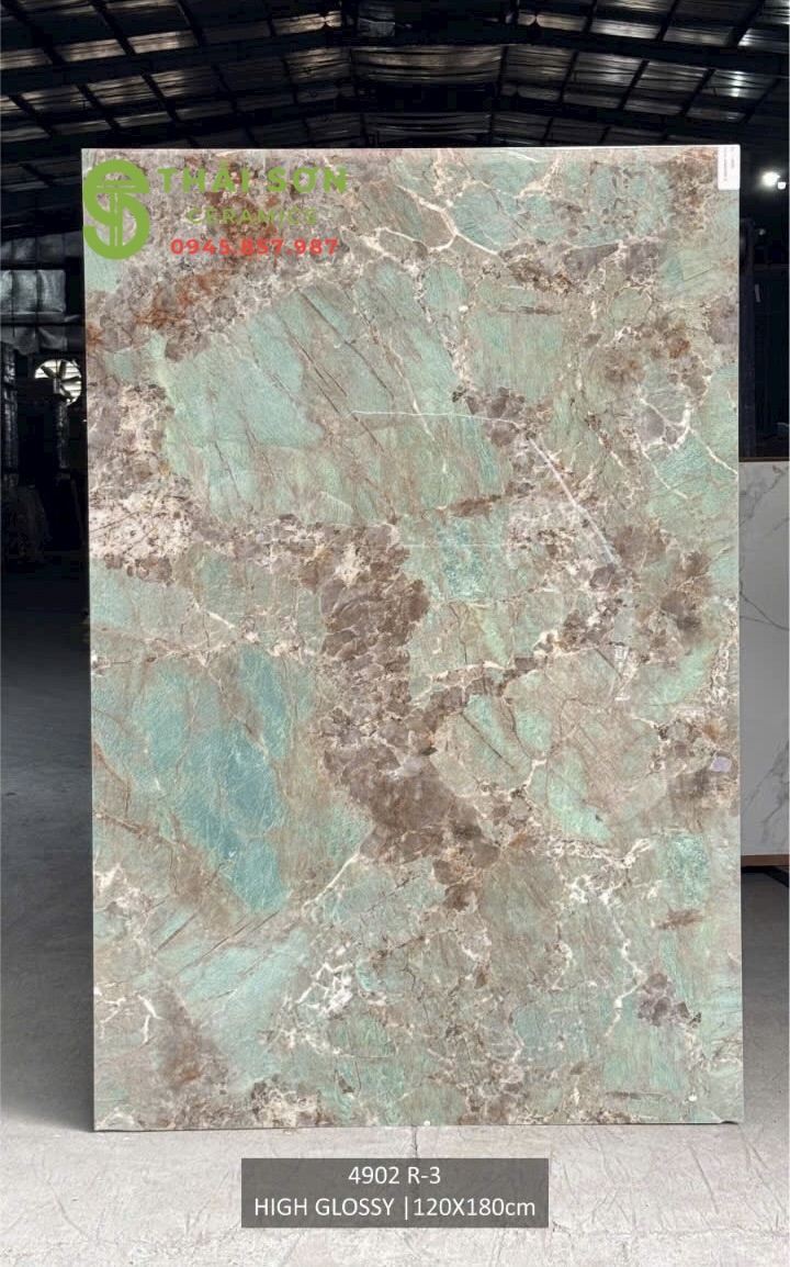 Gạch 120x180 ấn độ màu xanh vân giả đá Onyx