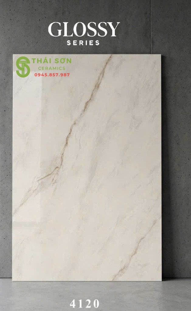 Gạch 120x180 ốp lát ấn độ siêu bóng Lois White