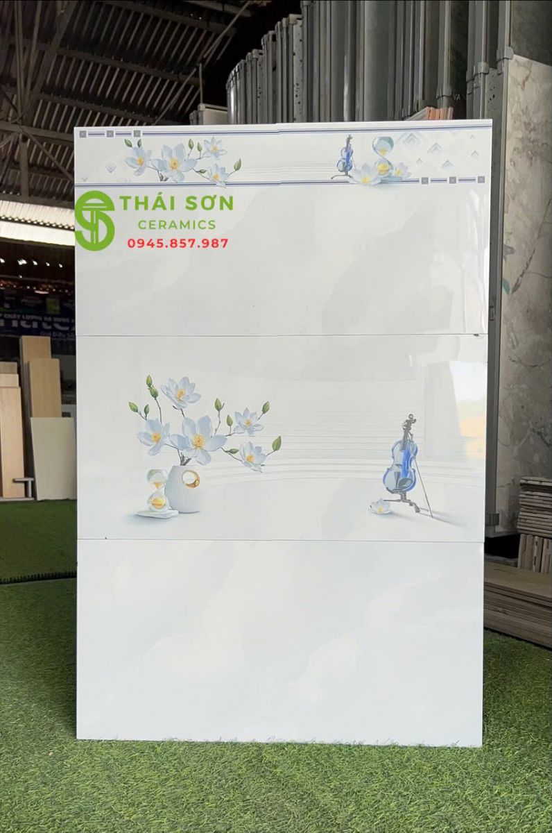 Gạch trắng xám ốp tường 30x60 bóng kính takao