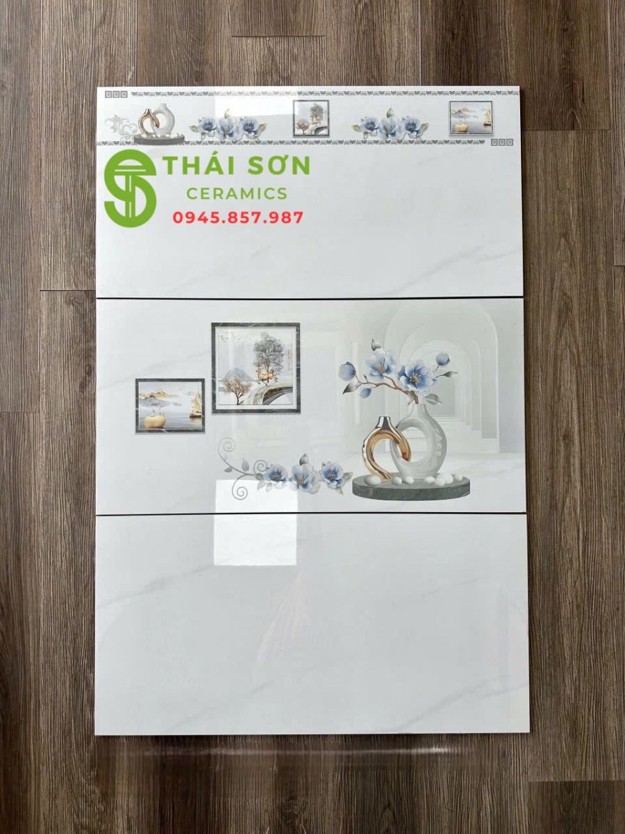 Gạch ốp trắng vân mây cmc 40x80 bóng kiếng
