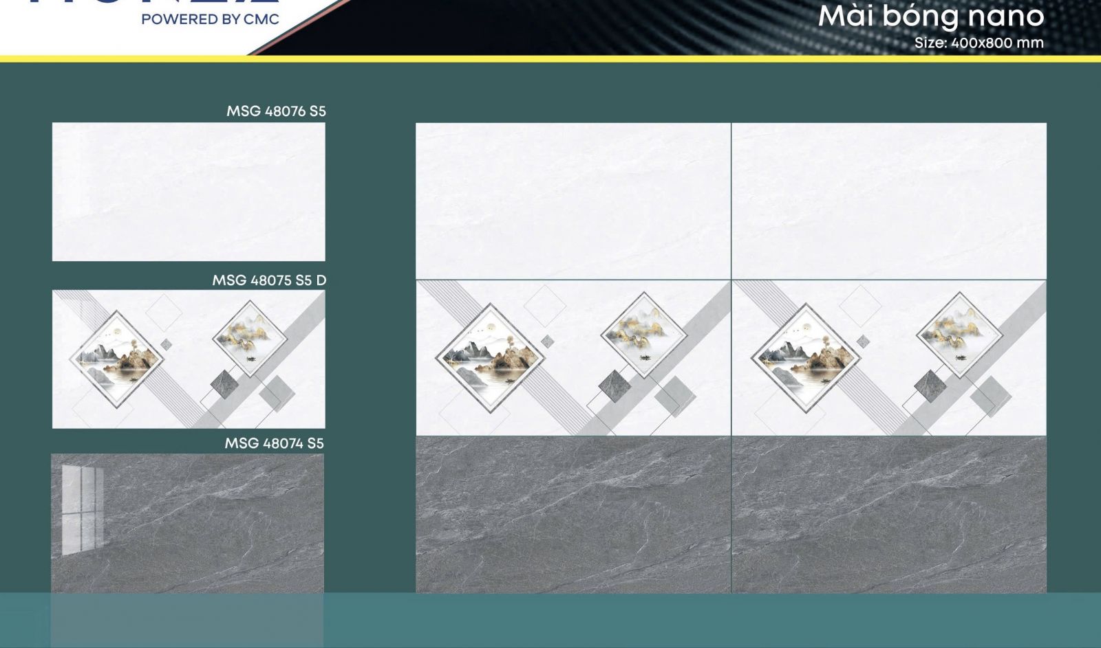 Gạch bóng kiếng 40x80 cmc bộ đậm nhạt cao cấp