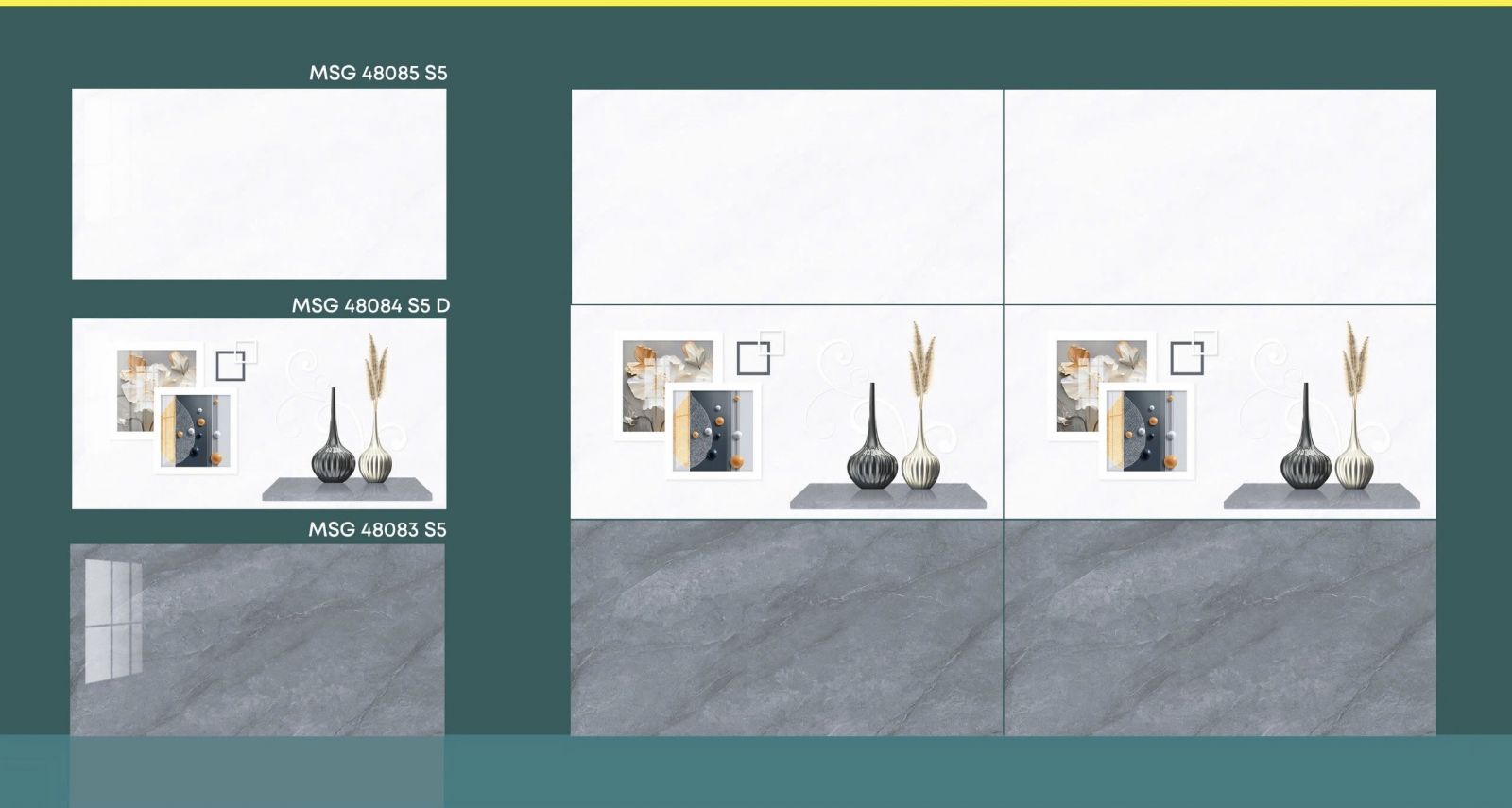 Gạch ốp tường phòng khách bóng kiếng 40x80 cmc mới nhất