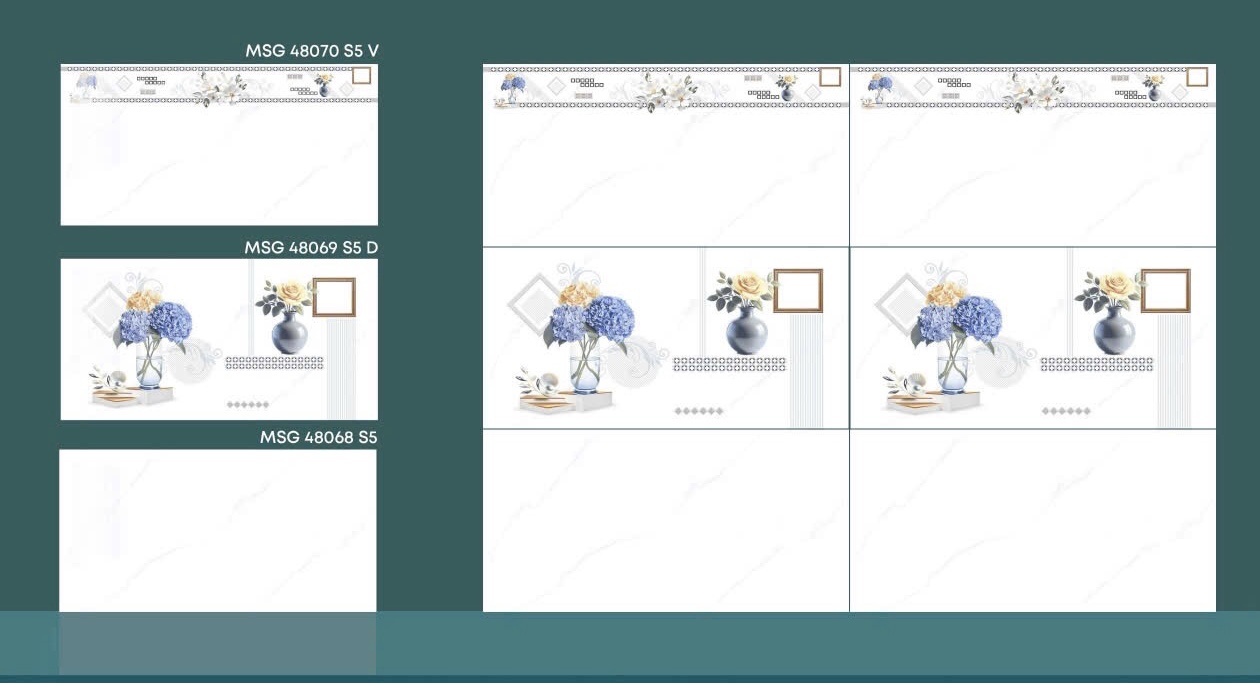 Gạch ốp tường bóng kiếng 40x80 cmc màu trắng vân mây
