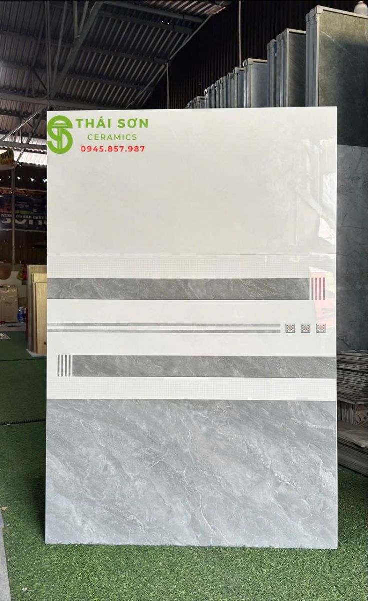 Gạch ốp tường bóng kiếng 40x80 vitto màu xám bộ đậm nhạt