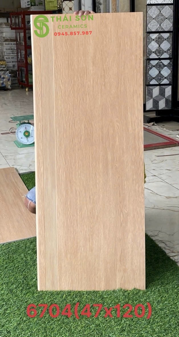 Gạch cầu thang giả gỗ 47x120 trung quốc