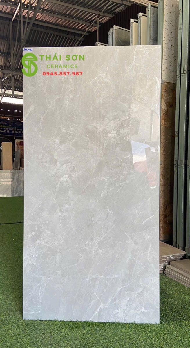 Gạch ấn độ 60x120 bóng kiếng lát nền màu xám